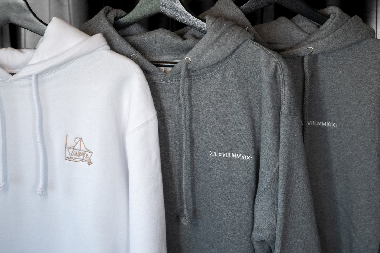 Men's / Unisex Hoodie - HEATHER GREY | XII.XVIII.MMXIX; A Date To Remember Logo