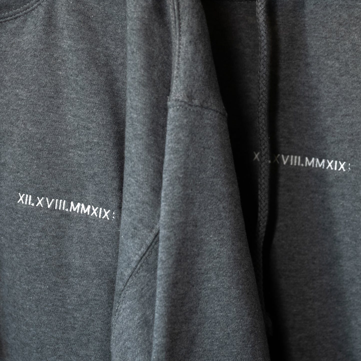 Men's / Unisex Hoodie - HEATHER GREY | XII.XVIII.MMXIX; A Date To Remember Logo
