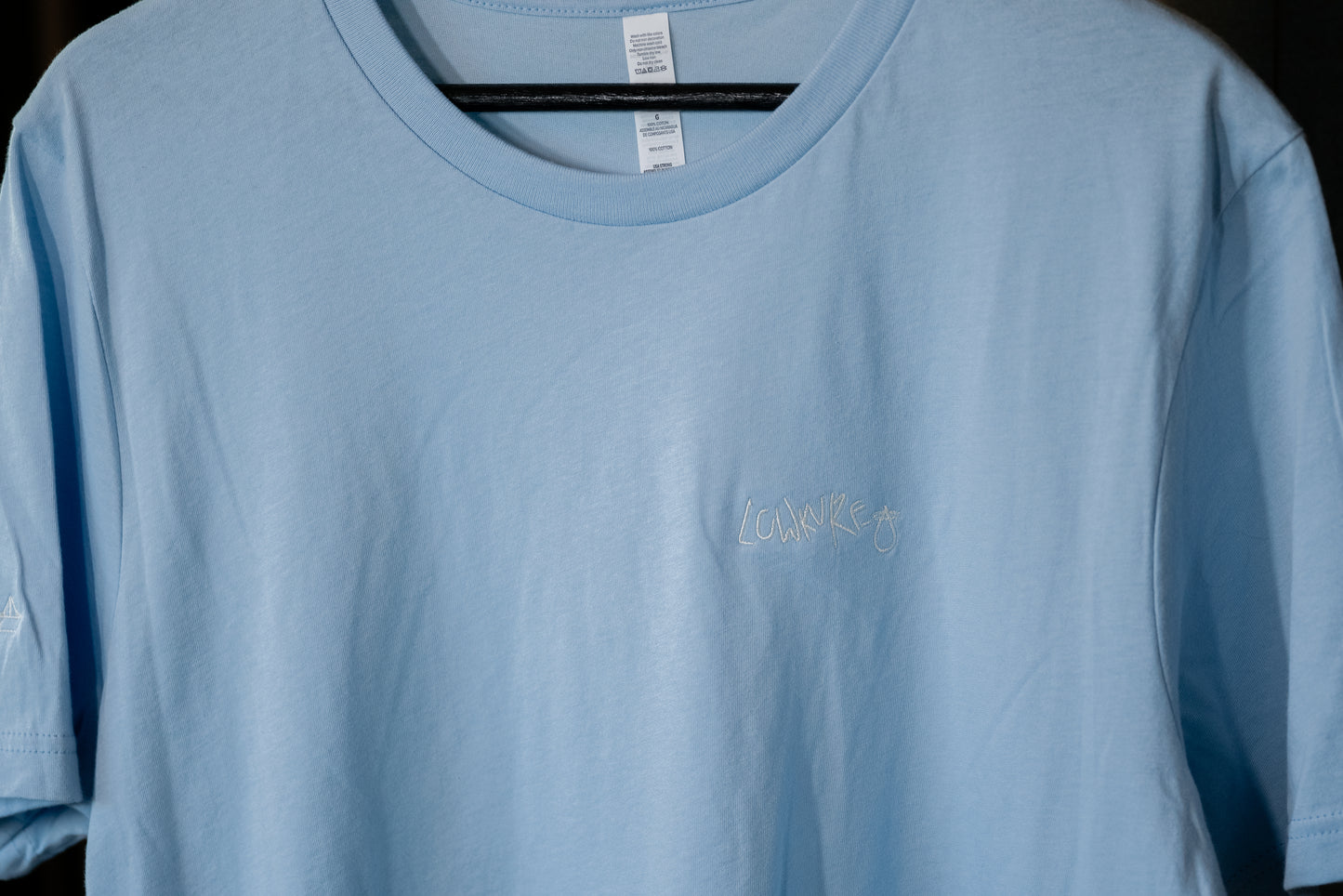 Men's / Unisex Crew Neck T-Shirt - LIGHT BLUE | LowKure Tearlight Logo