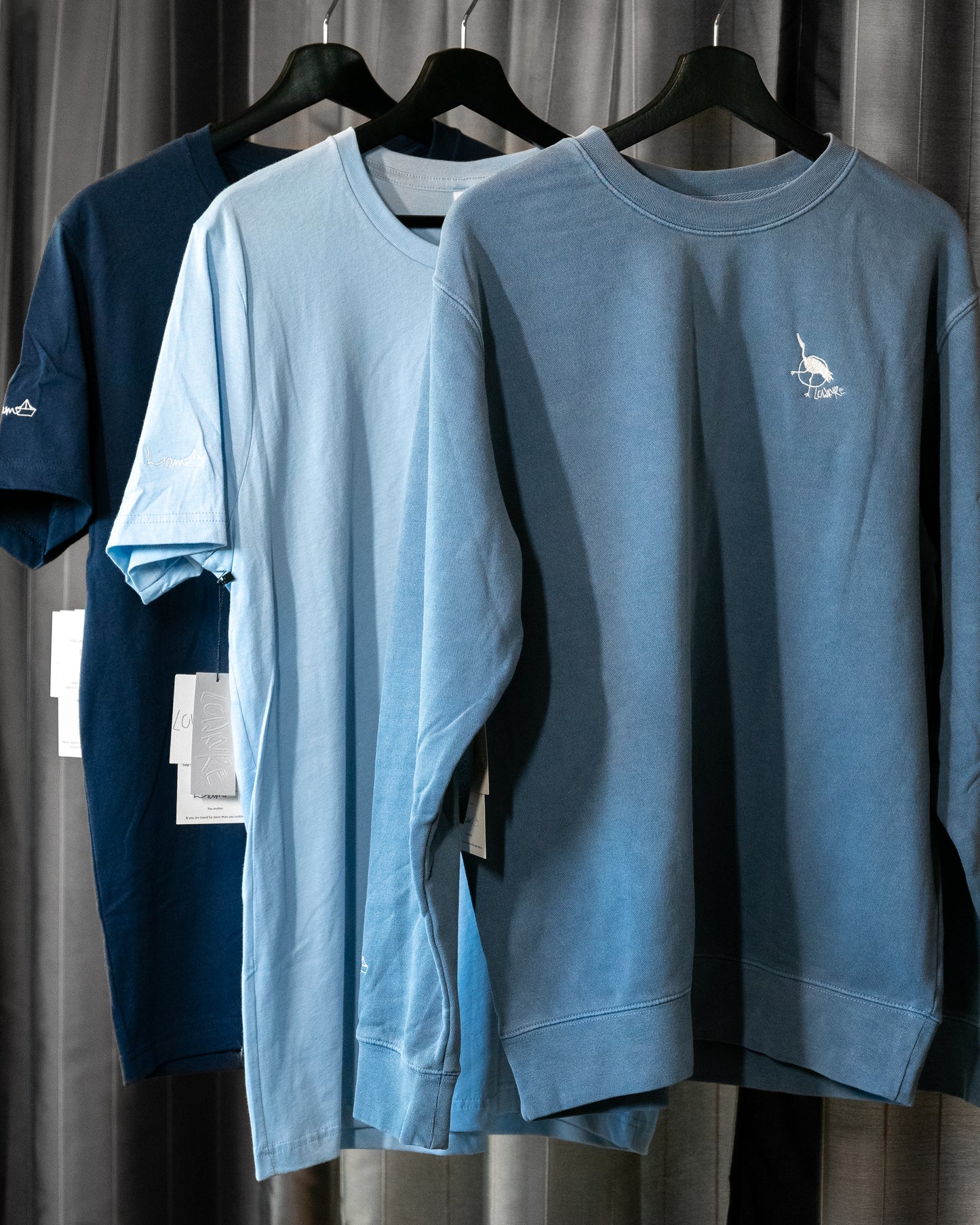 Men's / Unisex Vintage Dye Crewneck Sweatshirt - BLUE | Crane Logo