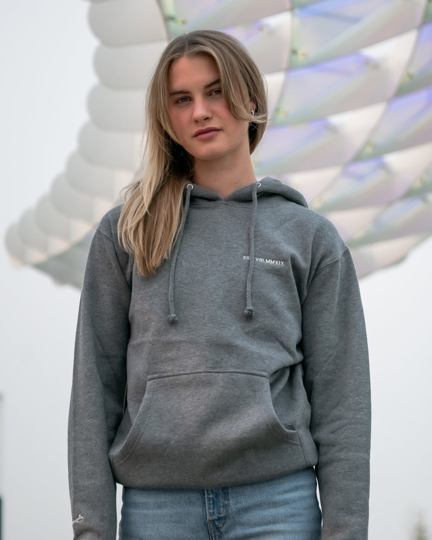 Men's / Unisex Hoodie - HEATHER GREY | XII.XVIII.MMXIX; A Date To Remember Logo