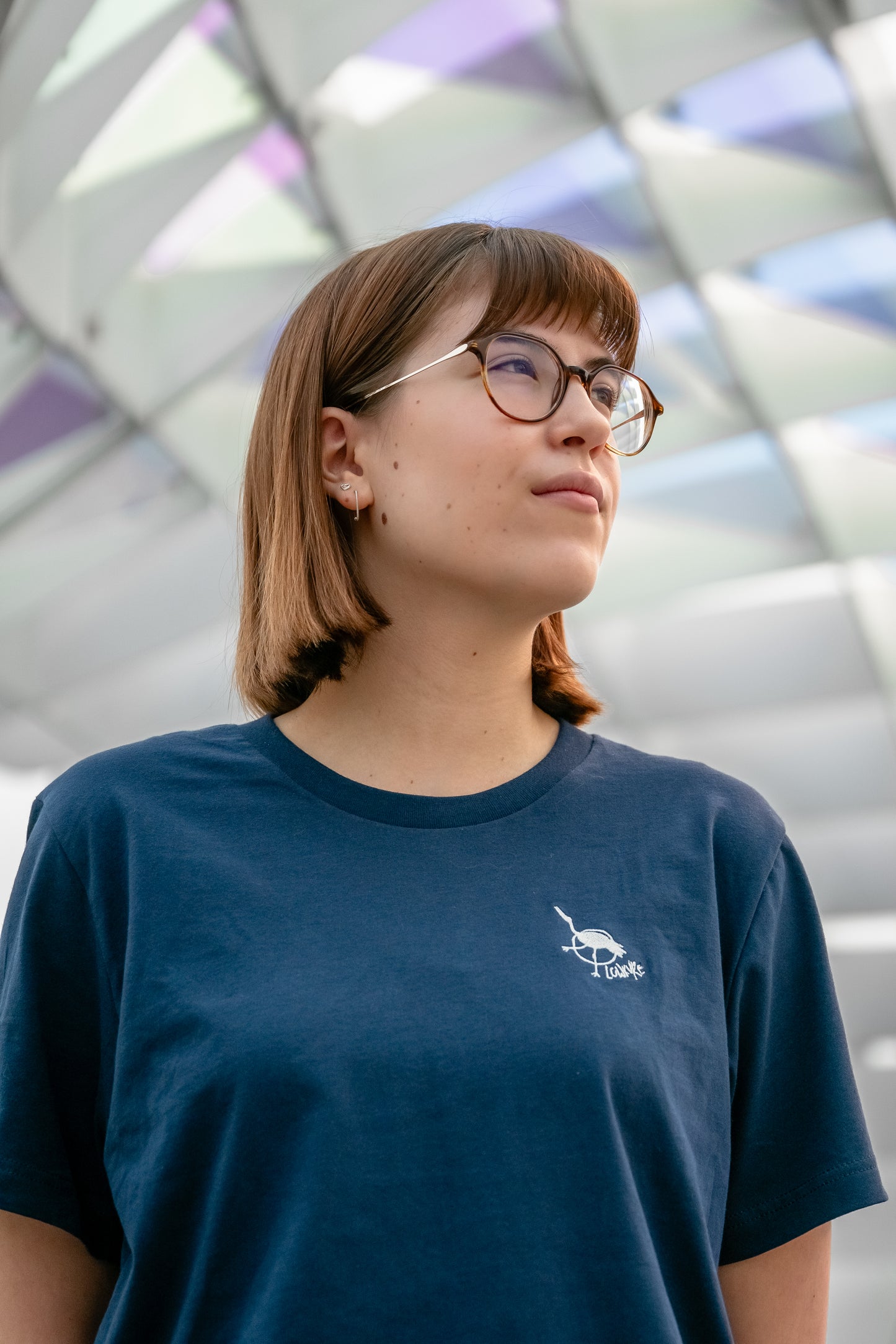 Men's / Unisex Crew Neck T-Shirt - NAVY | Crane Logo