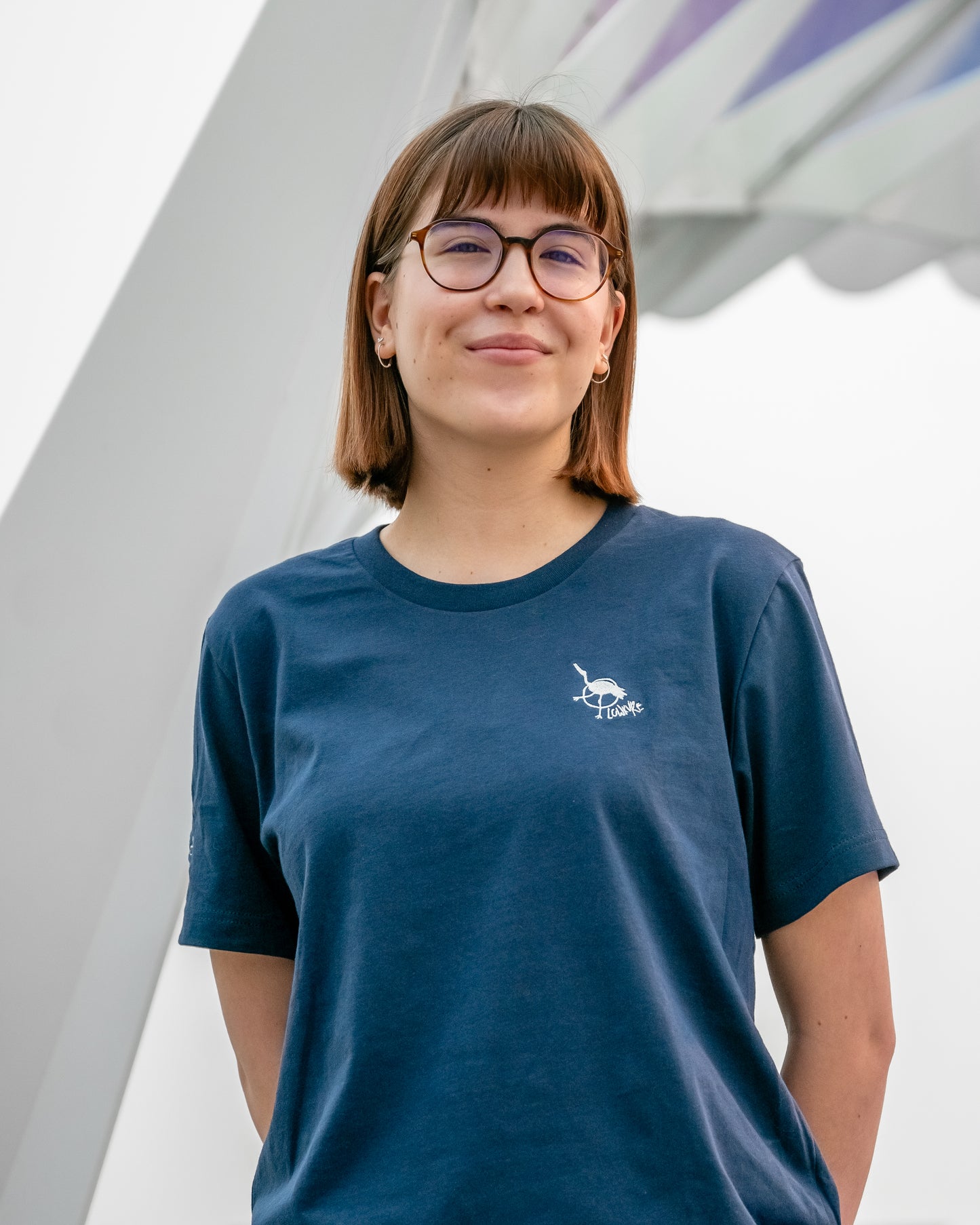Woman's Relaxed Fit Crew Neck T-Shirt - NAVY | Crane Logo