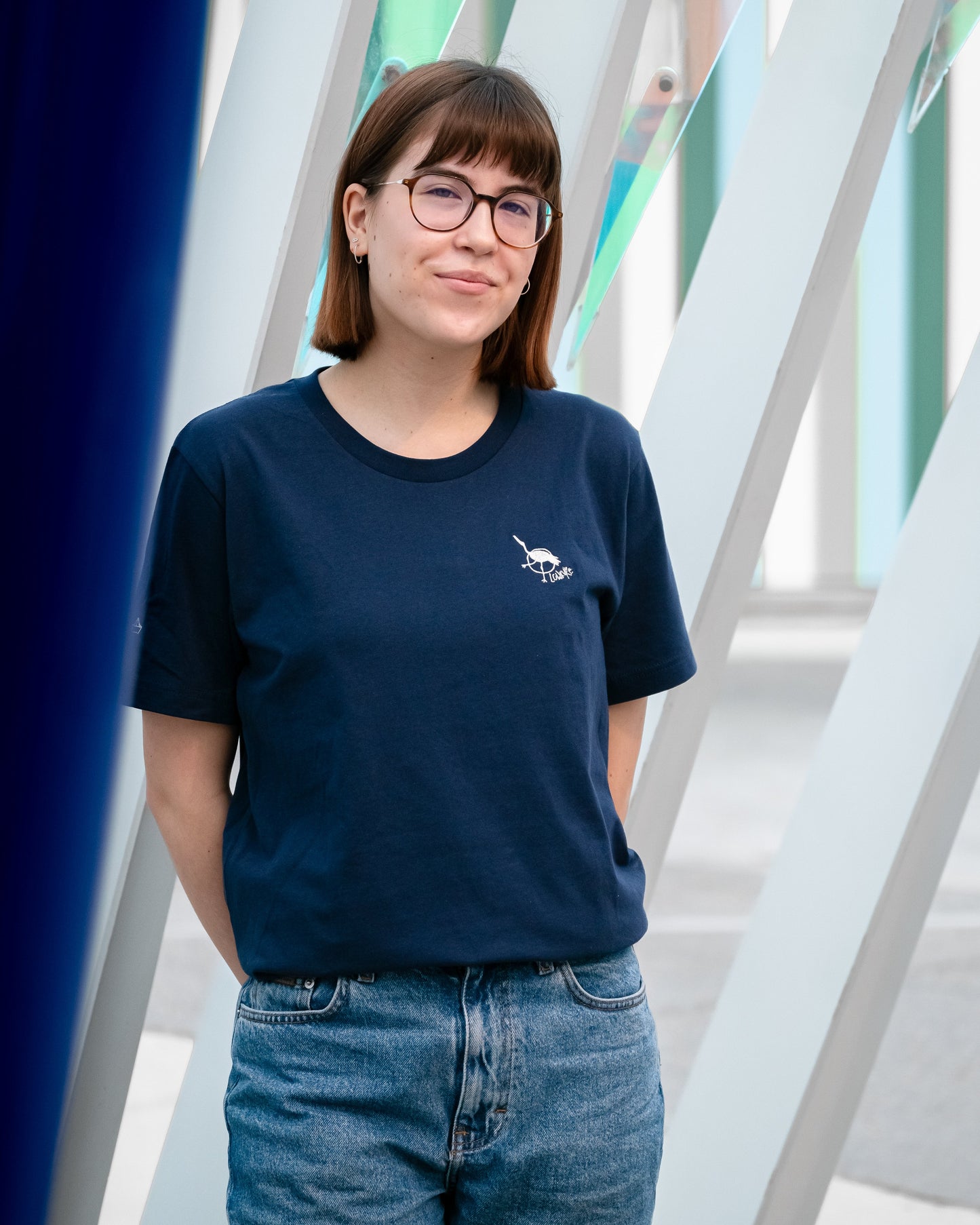 Men's / Unisex Crew Neck T-Shirt - NAVY | Crane Logo