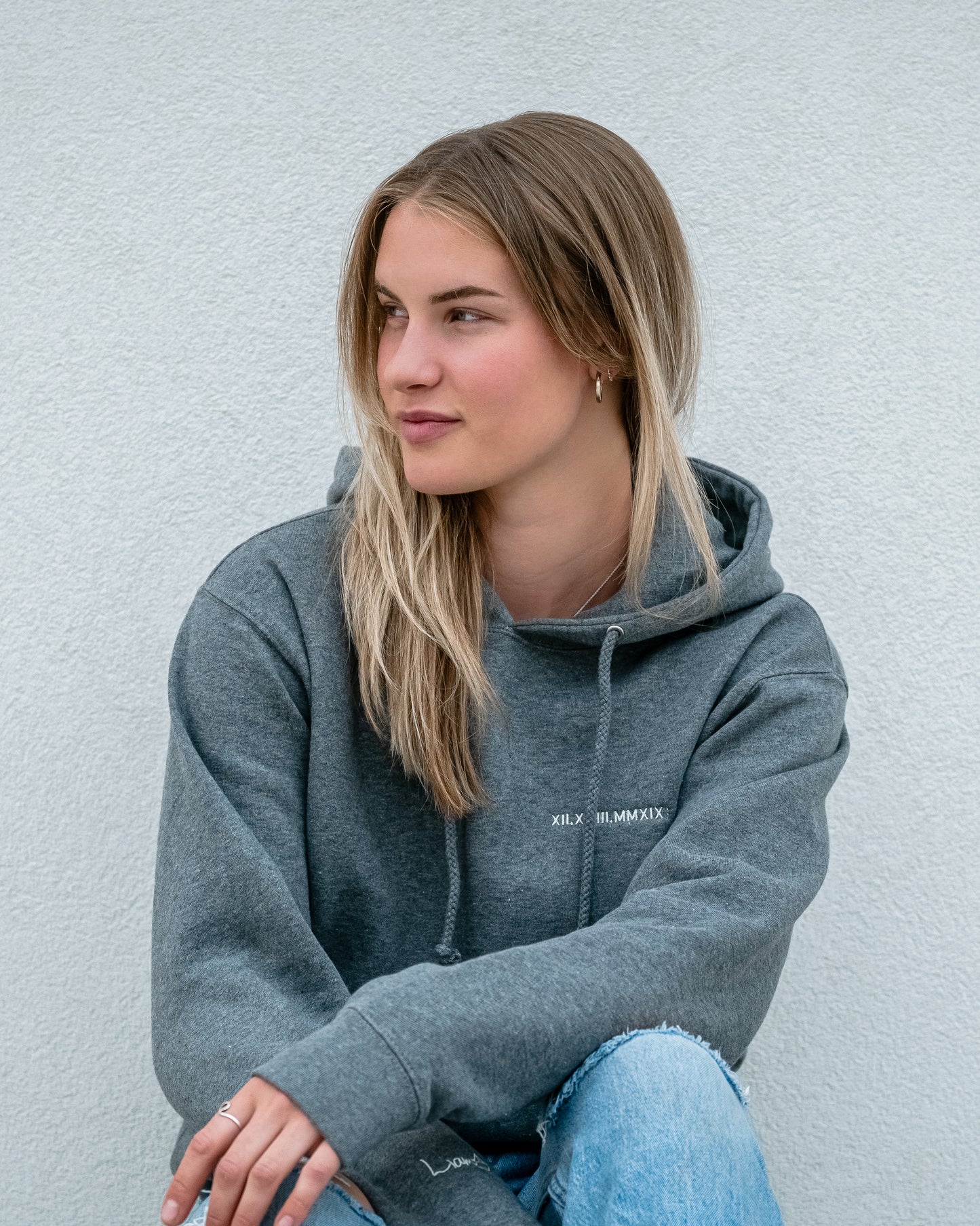 Men's / Unisex Hoodie - HEATHER GREY | XII.XVIII.MMXIX; A Date To Remember Logo
