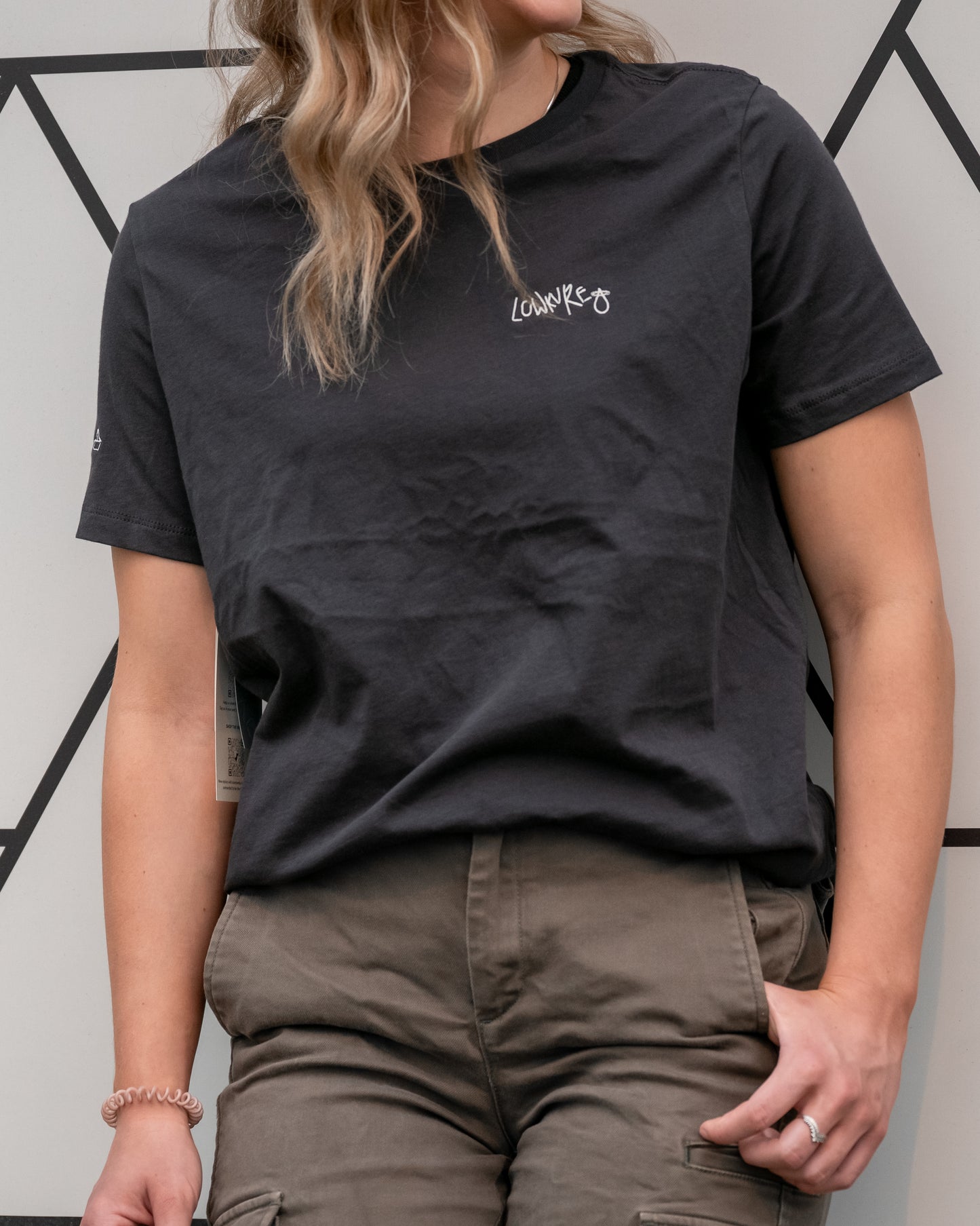 Men's / Unisex Crew Neck T-Shirt - CHARCOAL GREY | LowKure Tearlight Logo