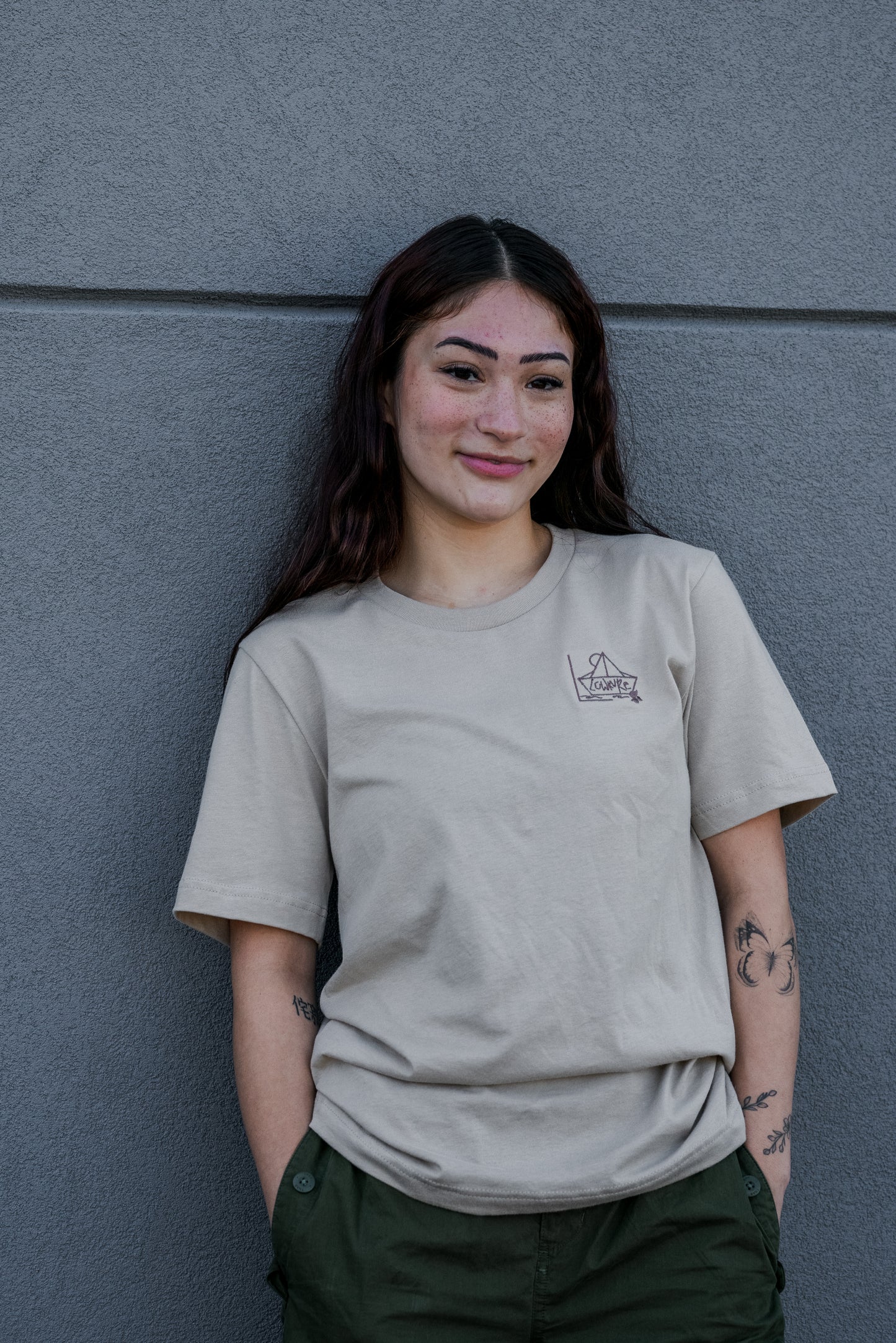 Men's / Unisex Legacy T-Shirt - TAN | River of Resilience Logo