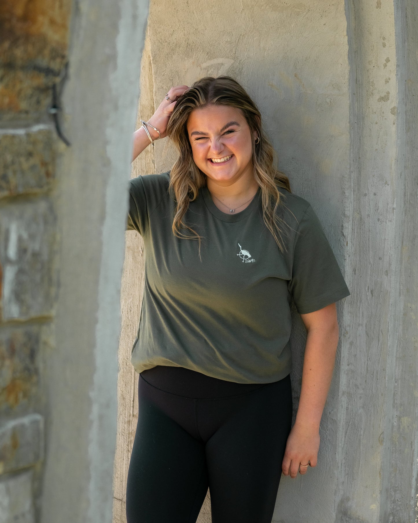 Men's / Unisex Crew Neck T-Shirt - ARMY GREEN | Crane Logo
