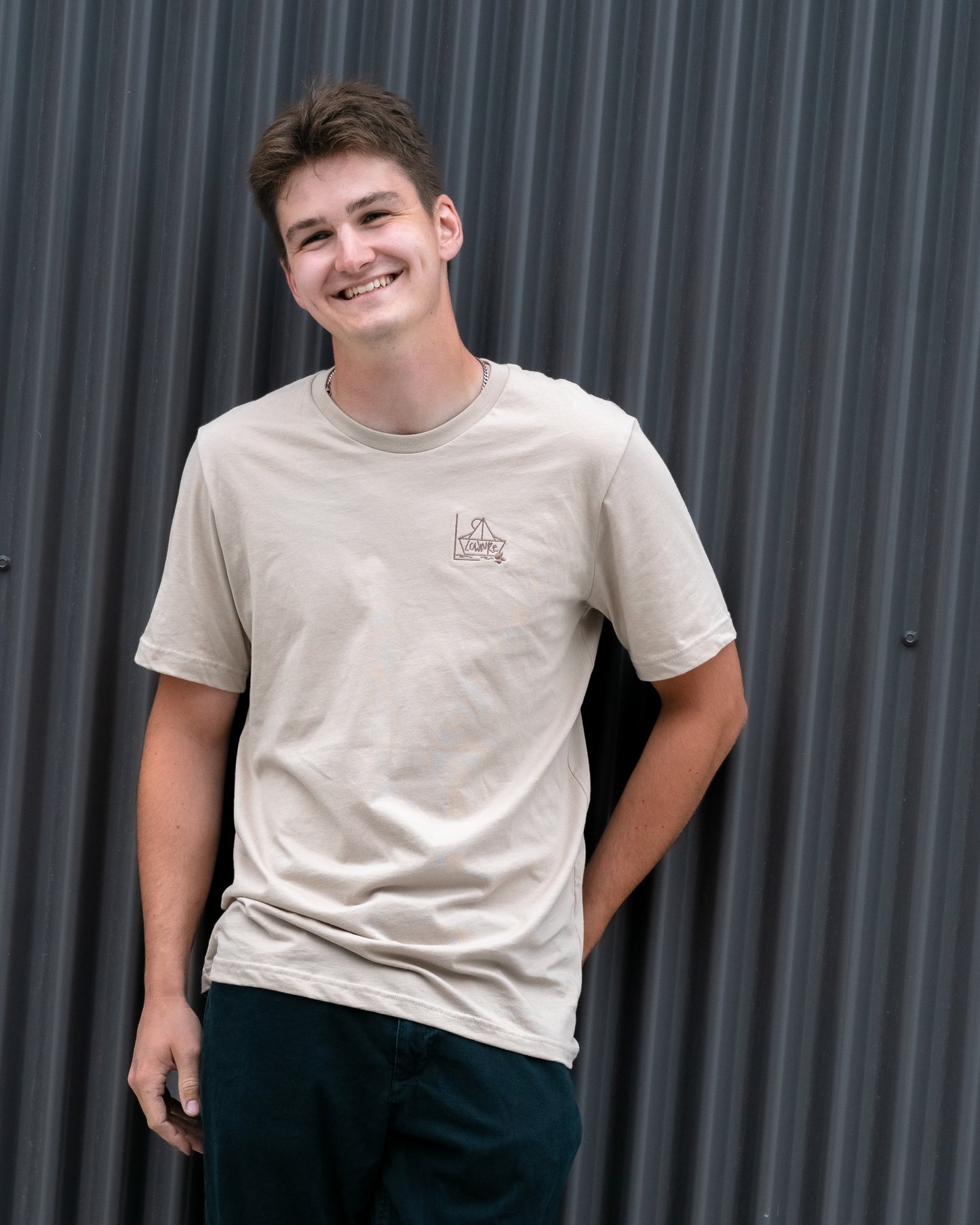 Men's / Unisex Legacy T-Shirt - TAN | River of Resilience Logo