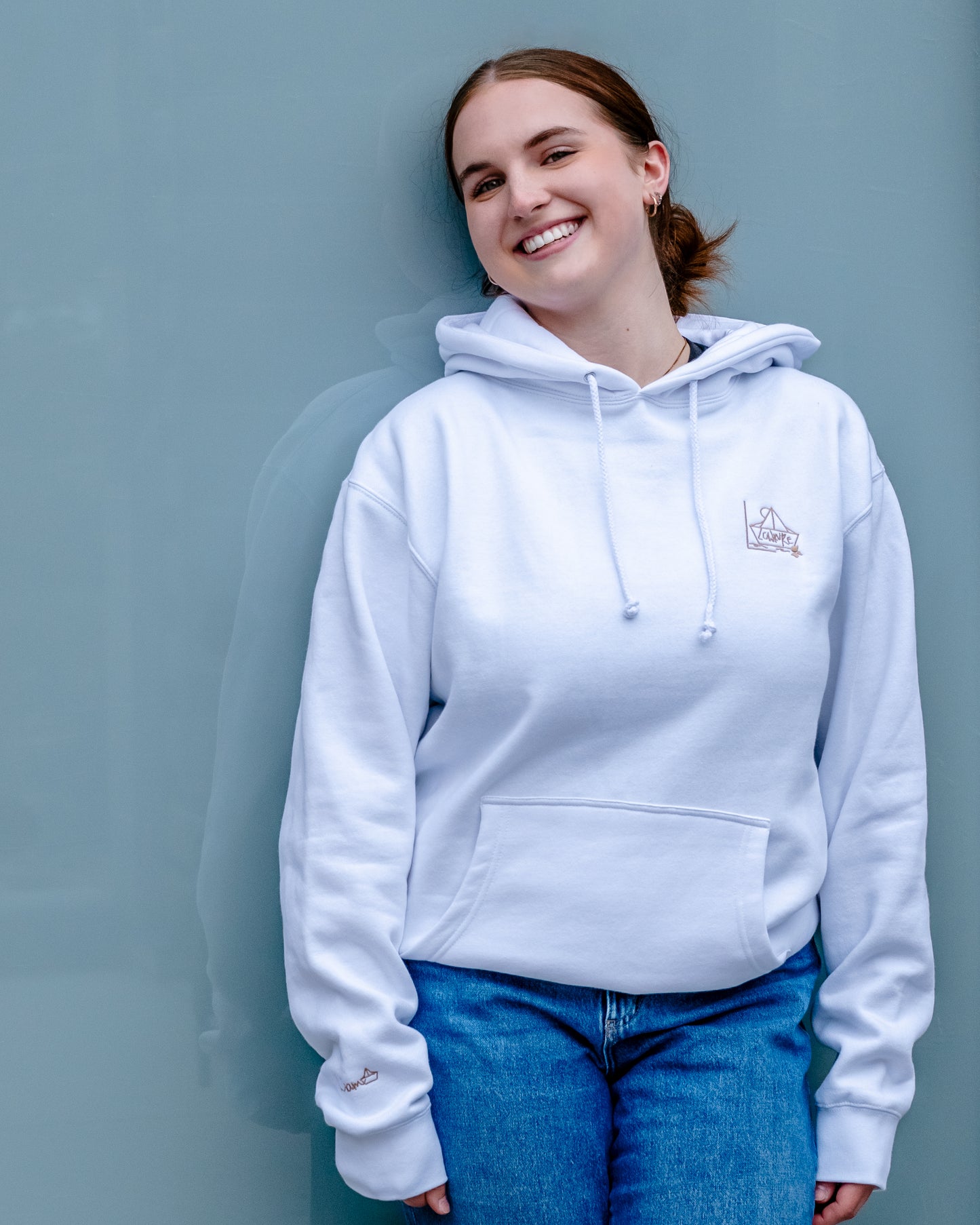 Men's / Unisex Hoodie - WHITE | River of Resilience Logo