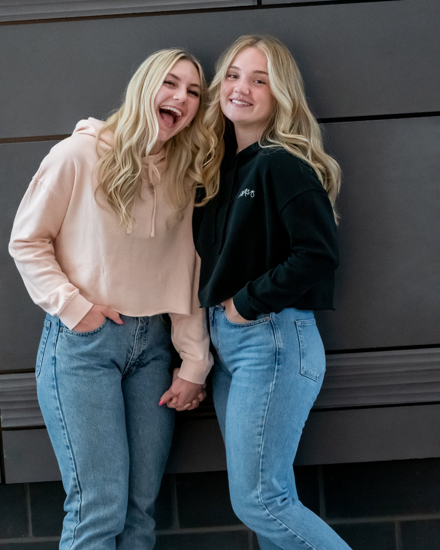 Woman's Lightweight Cropped Hoodie - BLUSH PINK | Crane Logo