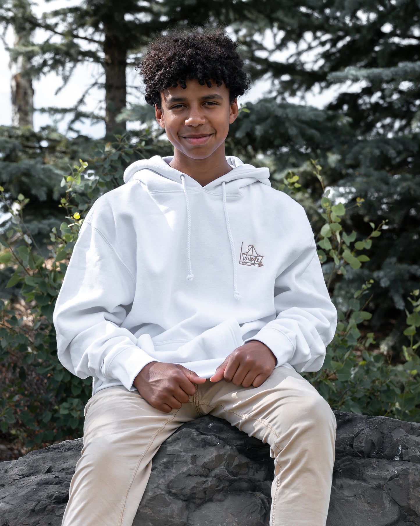 Men's / Unisex Hoodie - WHITE | River of Resilience Logo