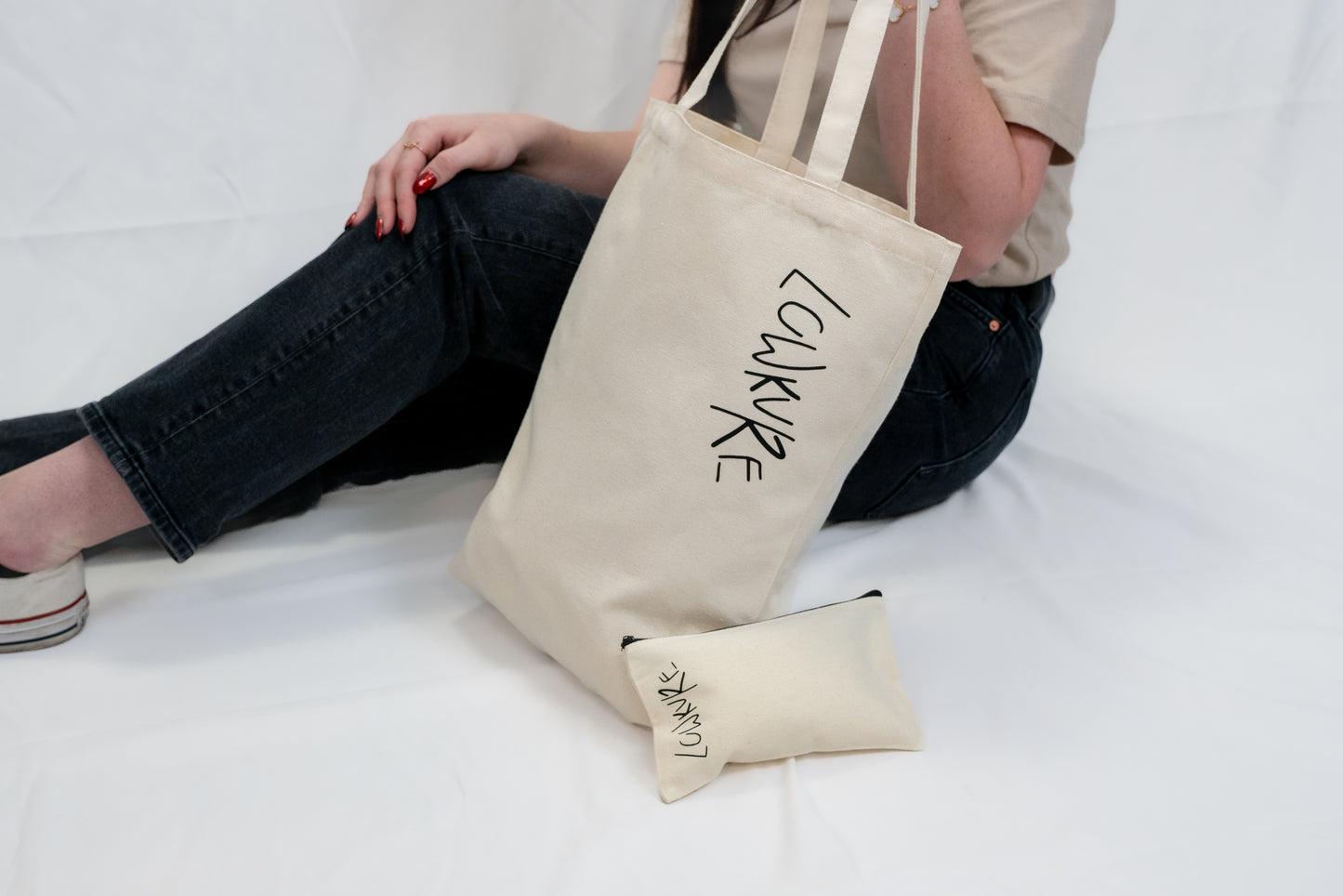 Lunar Glow Essentials Set | Lunar Carry-All Tote + Ivory Mini Pouch