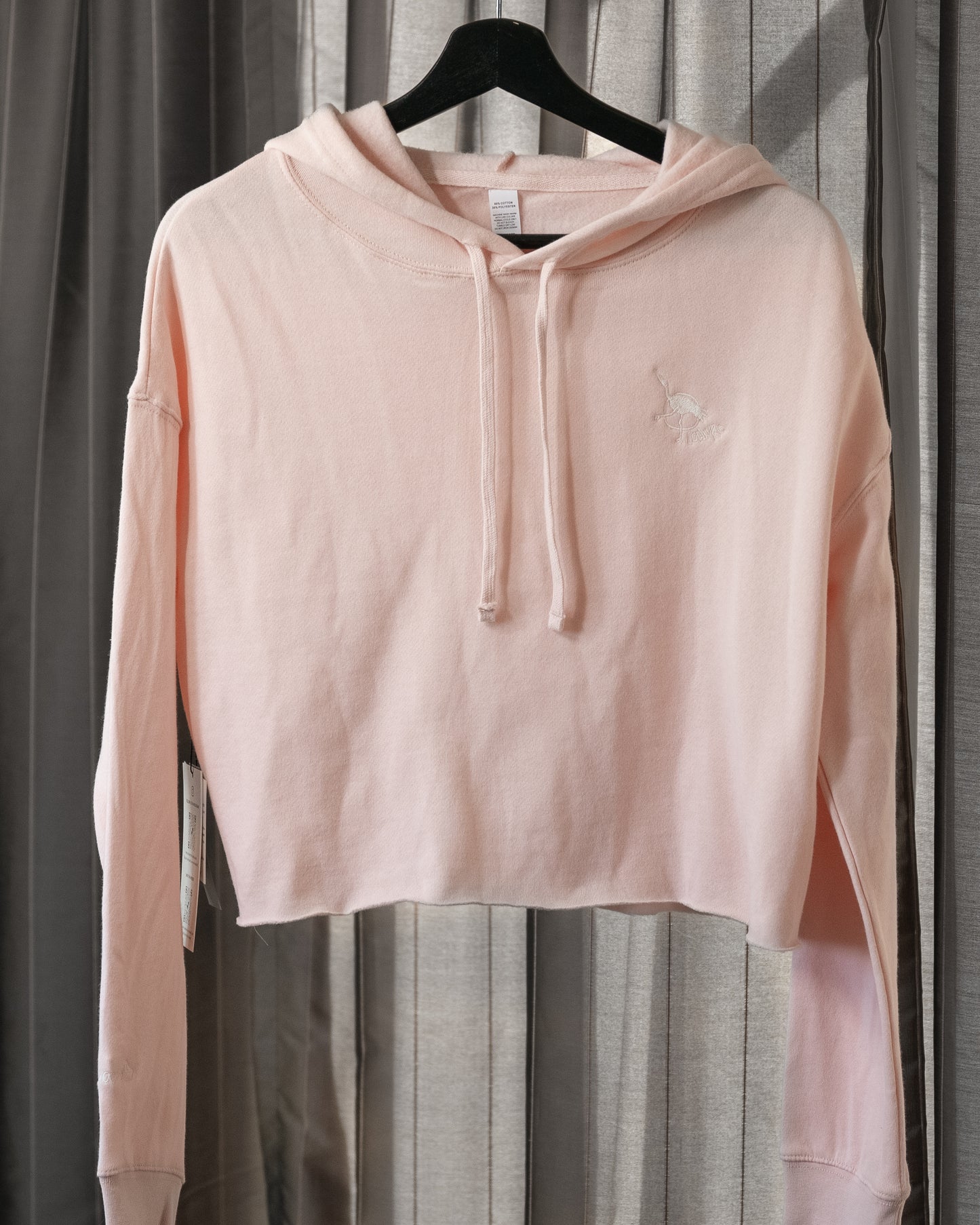 Woman's Lightweight Cropped Hoodie - BLUSH PINK | Crane Logo