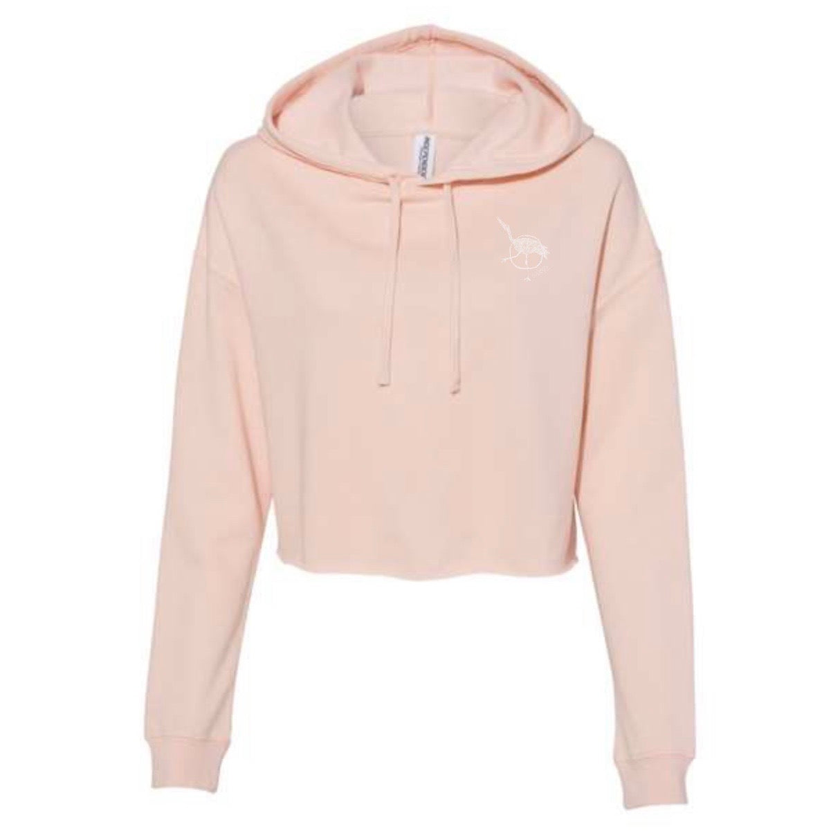 Woman's Lightweight Cropped Hoodie - BLUSH PINK | Crane Logo
