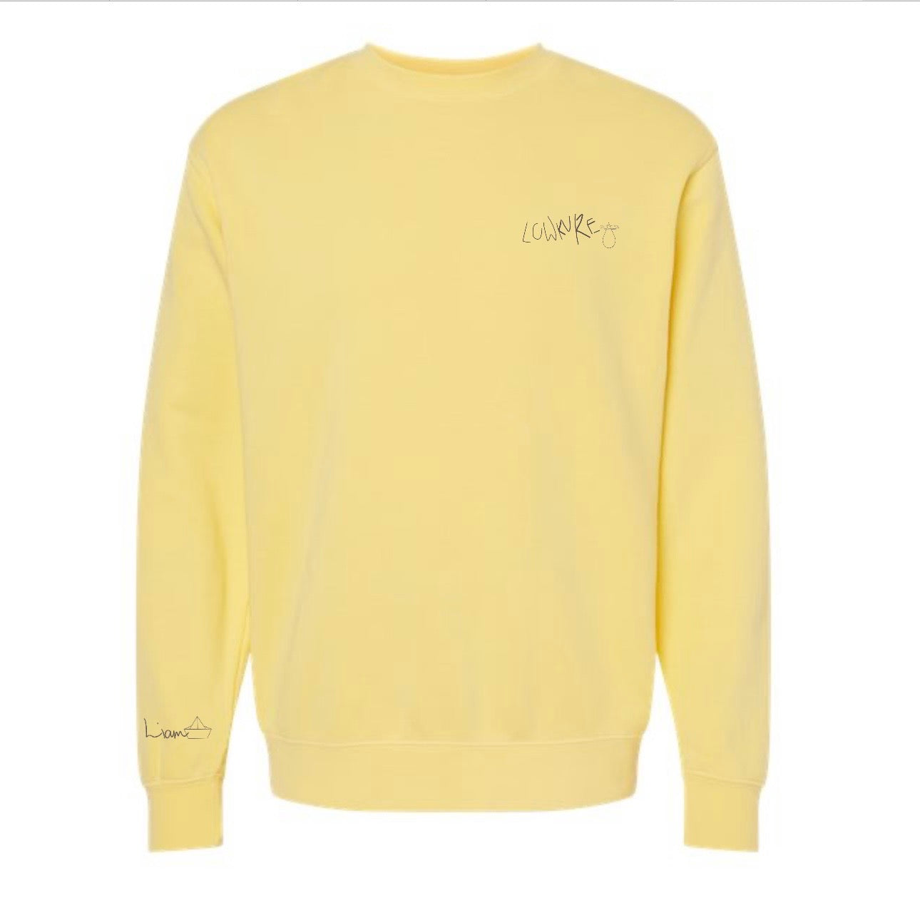 Men's / Unisex Vintage Dye Crewneck Sweatshirt - YELLOW | LowKure Tearlight Logo