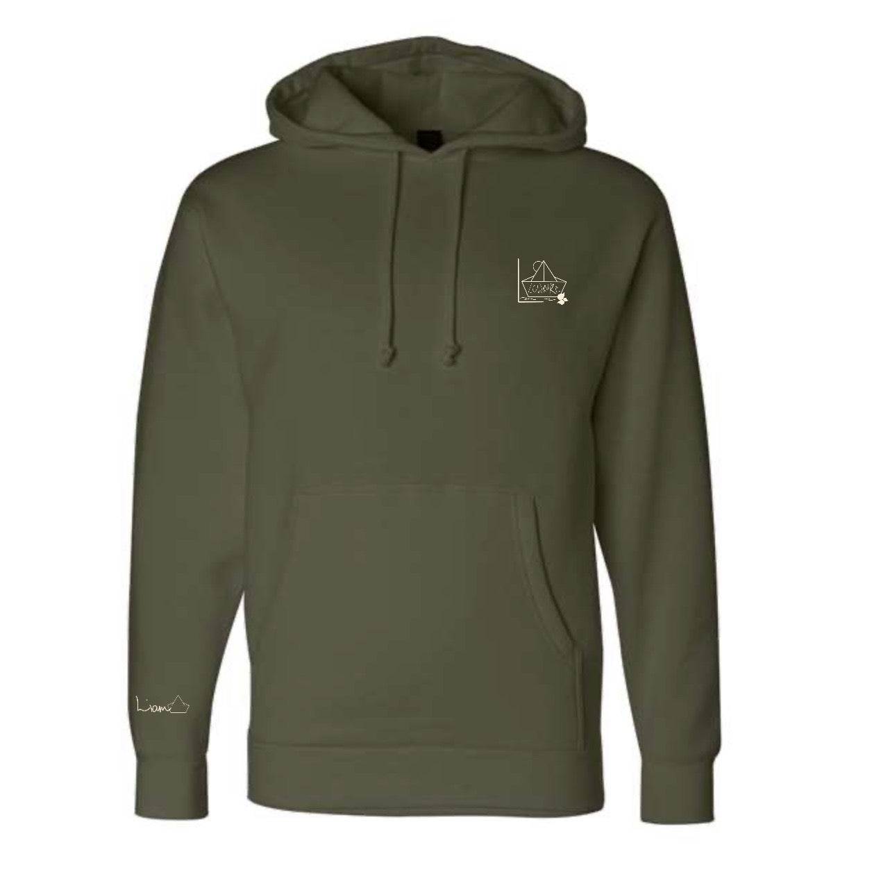 Men's / Unisex Hoodie - ARMY GREEN | River of Resilience Logo