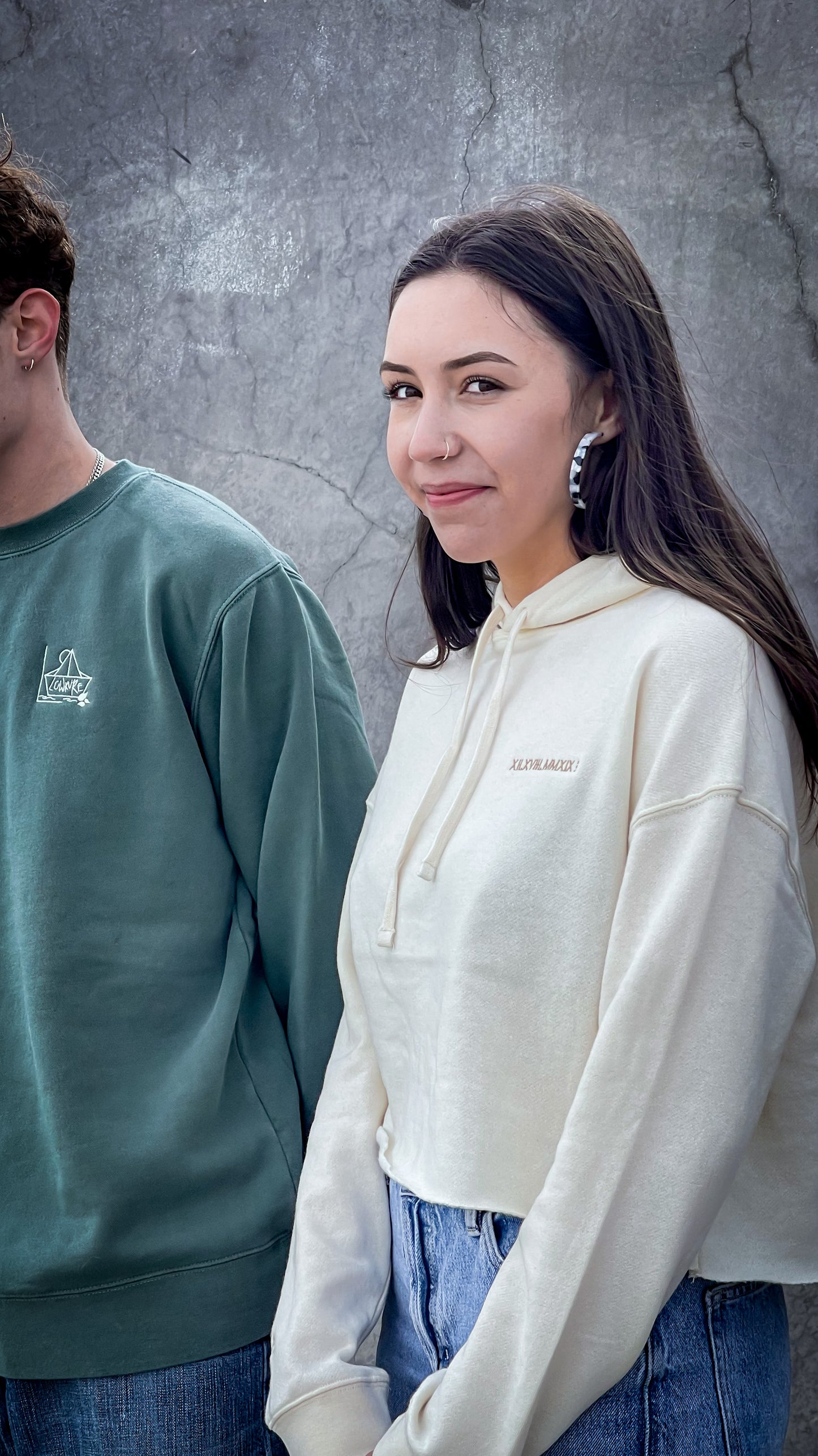 Woman's Lightweight Cropped Hoodie - BONE | XII.XVIII.MMXIX; A Date To Remember Logo