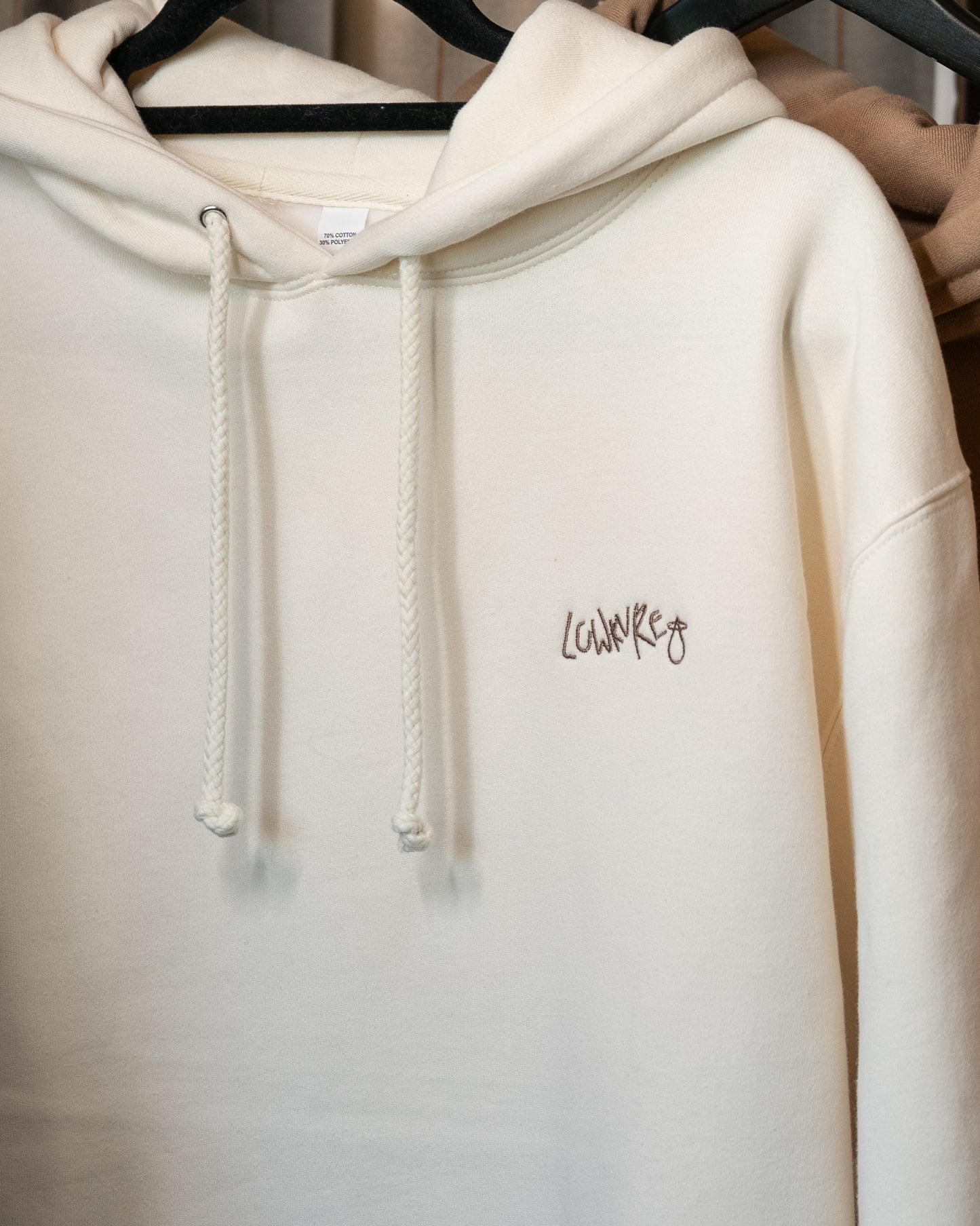 Men's / Unisex Hoodie -  BONE  |  LowKure Tearlight Logo