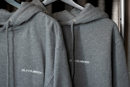 Men's / Unisex Hoodie - HEATHER GREY  | XII.XVIII.MMXIX; A Date To Remember Logo