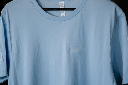Men's / Unisex Crew Neck T-Shirt -  LIGHT BLUE  |  LowKure Tearlight Logo