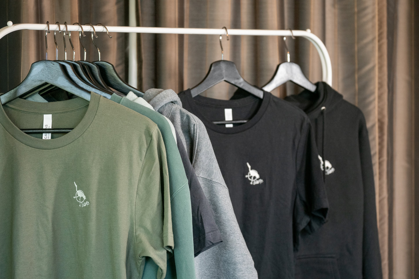 Men's / Unisex Crew Neck T-Shirt -   ARMY GREEN  |  Crane Logo