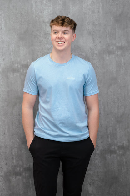 Men's / Unisex Crew Neck T-Shirt -  LIGHT BLUE  |  LowKure Tearlight Logo
