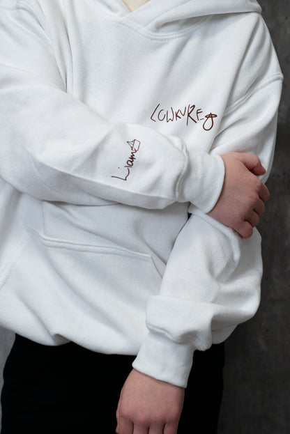LITTLE LOWKURE  |  WHITE + BROWN   |   Little Threads of Remembrance Hoodies