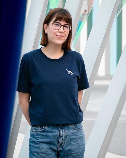 Men's / Unisex Crew Neck T-Shirt -  NAVY  |  Crane Logo