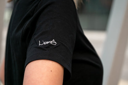 Woman's Relaxed Fit Crew Neck T-Shirt -  BLACK  | Crane Logo