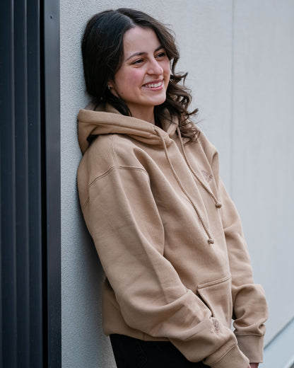 Men's / Unisex Heavyweight Hoodie -  SANDSTONE  |  Crane Logo