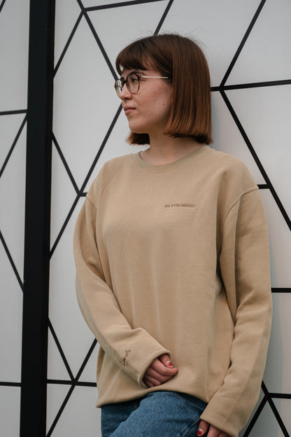 Men's / Unisex Vintage Dye Crewneck Sweatshirt -  SANDSTONE  |  XII.XVIII.MMXIX; A Date to Remember Logo