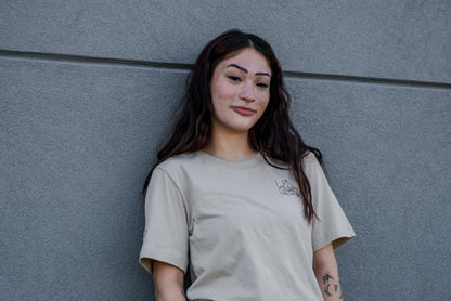 Men's / Unisex Legacy T-Shirt -  TAN  |  River of Resilience Logo
