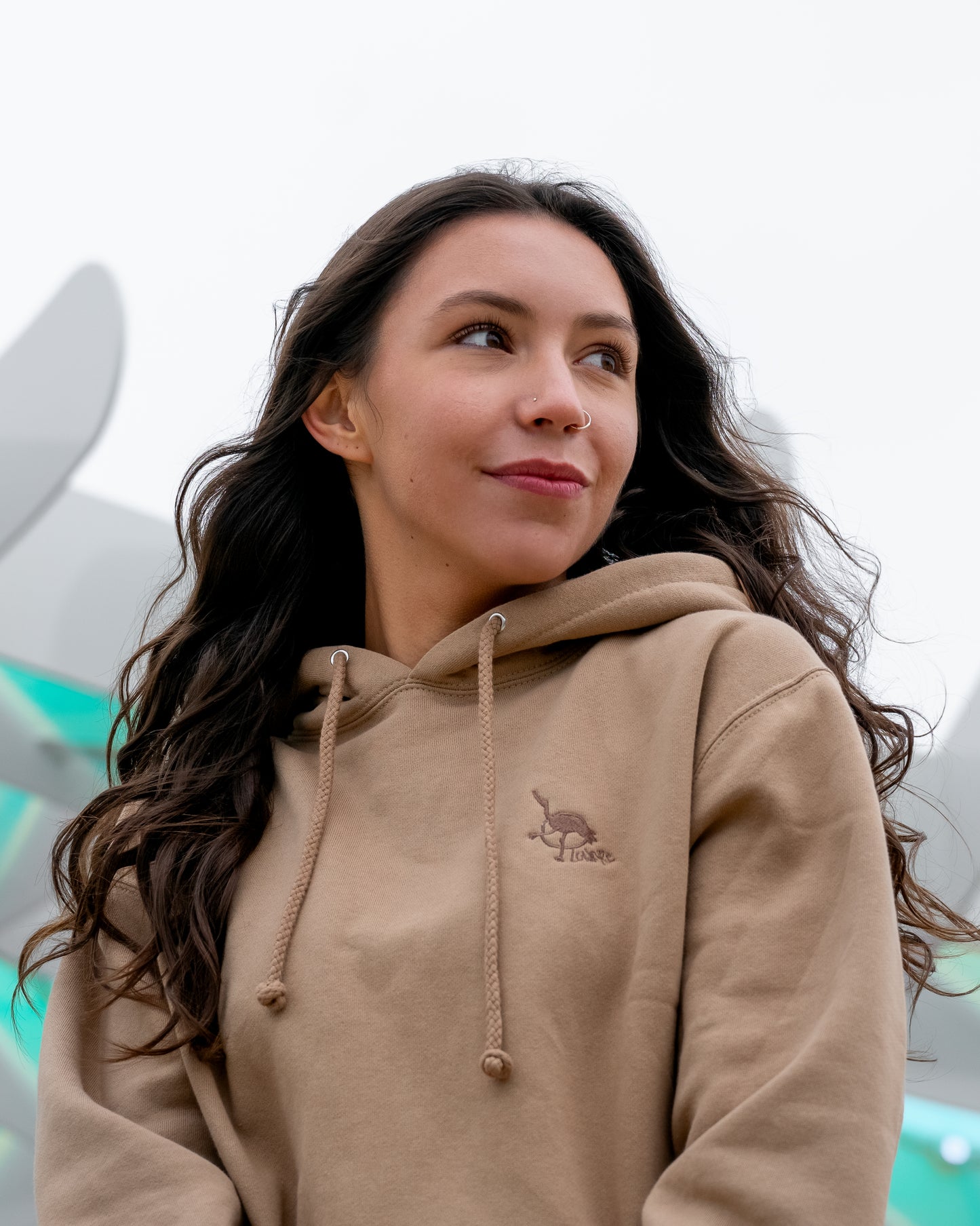 Men's / Unisex Heavyweight Hoodie -  SANDSTONE  |  Crane Logo