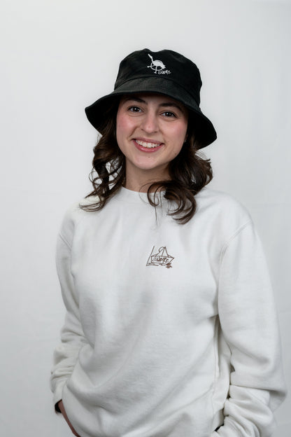 Men's / Unisex Vintage Dye Crewneck Sweatshirt -  WHITE  |  River of Resilience Logo