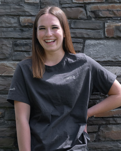Men's / Unisex Crew Neck T-Shirt -   CHARCOAL GREY  |  LowKure Tearlight Logo