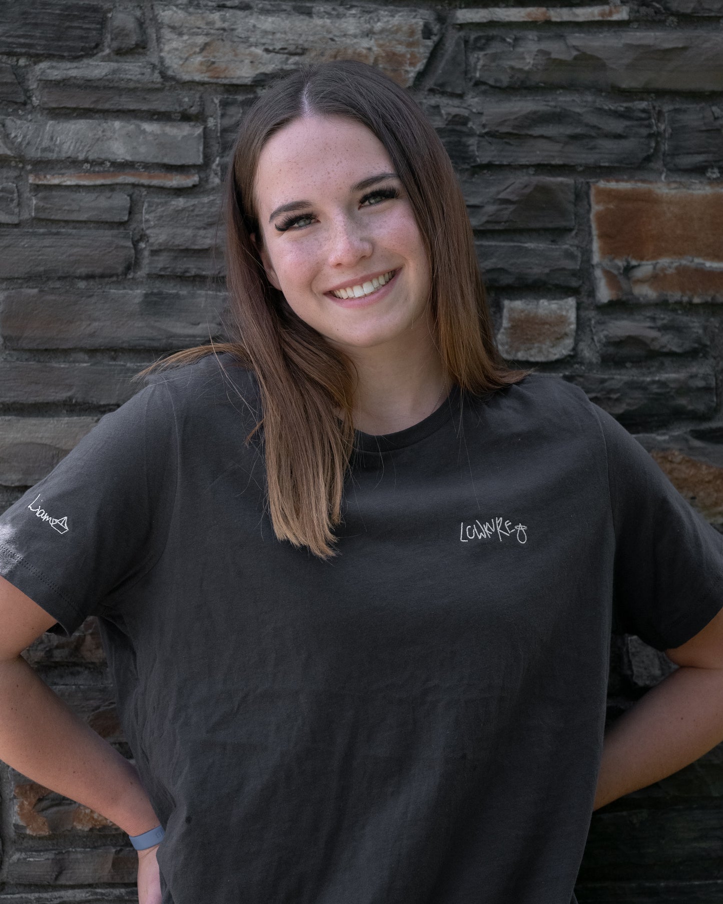 Men's / Unisex Crew Neck T-Shirt -   CHARCOAL GREY  |  LowKure Tearlight Logo
