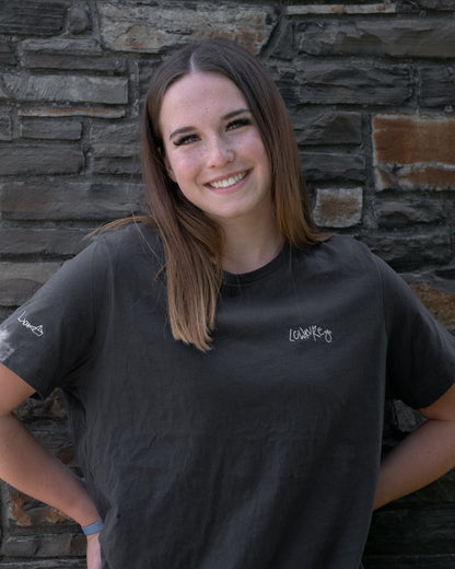 Men's / Unisex Crew Neck T-Shirt -   CHARCOAL GREY  |  LowKure Tearlight Logo