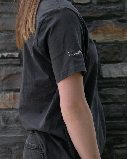 Men's / Unisex Crew Neck T-Shirt -   CHARCOAL GREY  |  LowKure Tearlight Logo
