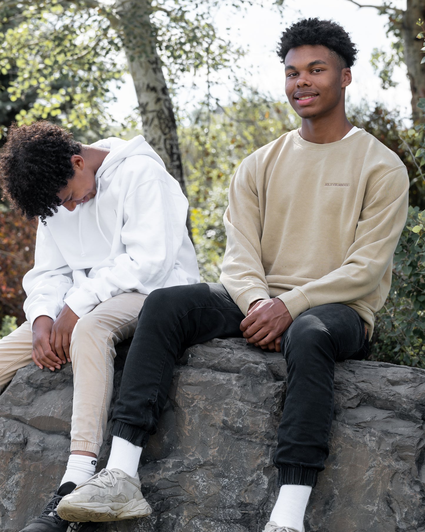 Men's / Unisex Vintage Dye Crewneck Sweatshirt -  SANDSTONE  |  XII.XVIII.MMXIX; A Date to Remember Logo