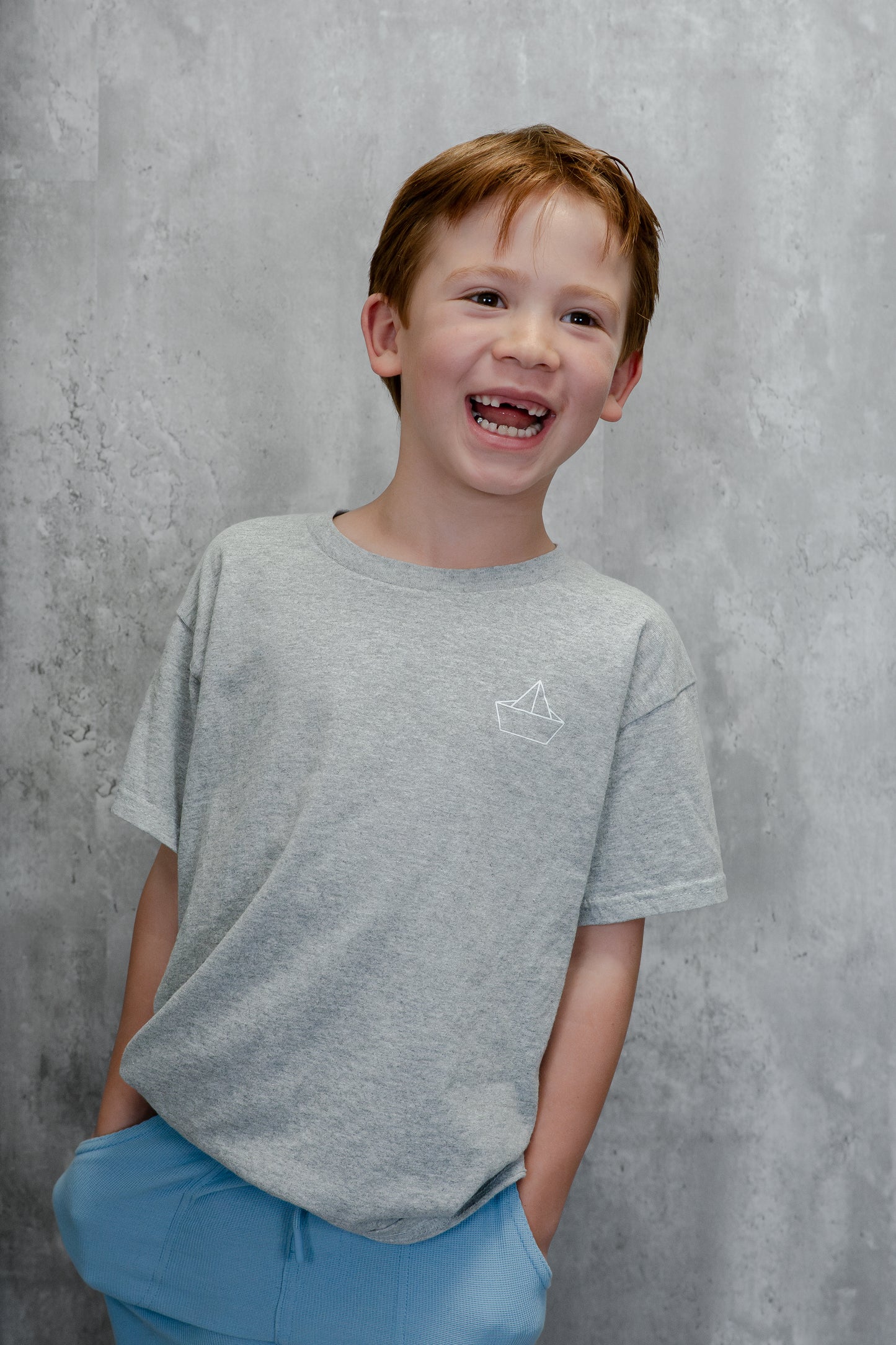 Kids / Youth  |  Boat Icon  |  DARK HEATHER GREY - Little Legacy Basic T-Shirt