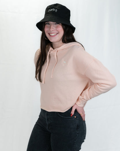 Woman's Lightweight Cropped Hoodie -  BLUSH PINK  |  Crane Logo