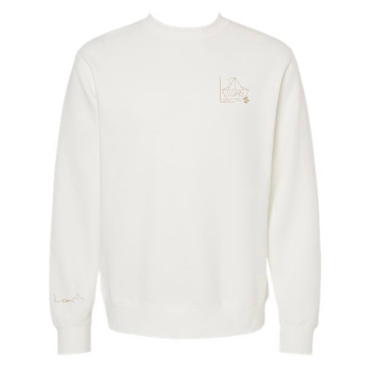 Men's / Unisex Vintage Dye Crewneck Sweatshirt -  WHITE  |  River of Resilience Logo