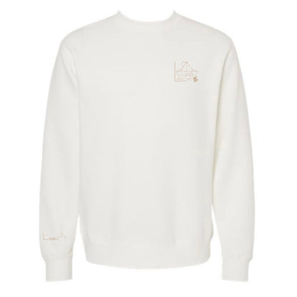 Men's / Unisex Vintage Dye Crewneck Sweatshirt -  WHITE  |  River of Resilience Logo