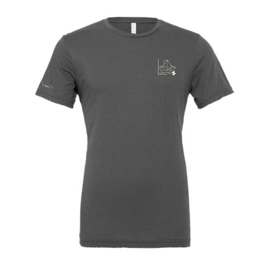 Men's / Unisex Crew Neck T-Shirt -  GREY   |  River of Resilience Logo