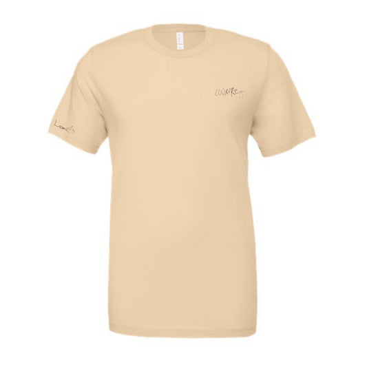 Men's / Unisex Crew Neck T-Shirt -  SOFT CREAM  |  LowKure Tearlight Logo