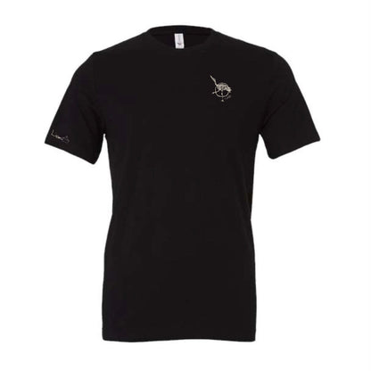 Men's / Unisex Crew Neck T-Shirt -   BLACK  |  Crane Logo