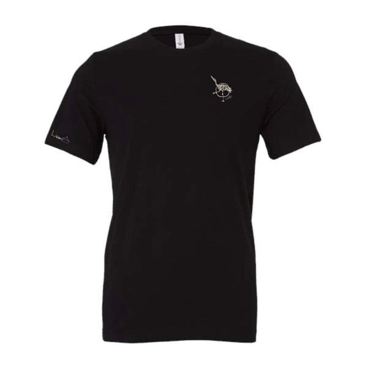 Men's / Unisex Crew Neck T-Shirt -   BLACK  |  Crane Logo